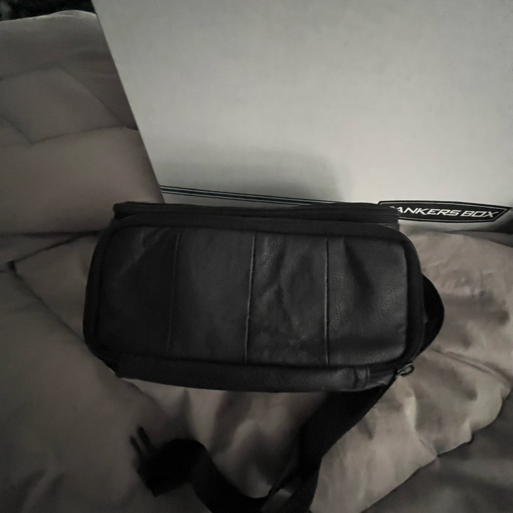 Black Belt Bag with Durable Fabric and Compact Design